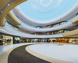 Modern Atrium Shopping Mall Atrium Shopping Mall Lobby Shopping Mall Escalator Sightseeing Elevator Atrium View 3d model