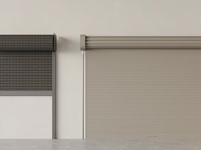 Different Designed Roller Shutters For Indoor Wall With Dark Grid And Light Gray Texture 3d model