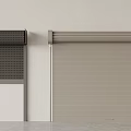 Different Designed Roller Shutters For Indoor Wall With Dark Grid And Light Gray Texture
