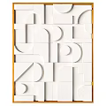 Geometric Abstract Wall Art With White Black Textured Patterns And Frames 3d model