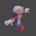 Cartoon Character With Purple Fur White Purple Outfit Yellow Goggles And Red Shoes