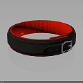Fashionable Black Wristband With Red Inner Lining Red Stitching And Metal Buckle