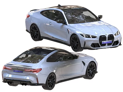 BMW Sporty Coupe Car With Front Rear View Black Wheels And Aerodynamic Exterior Design 3d model