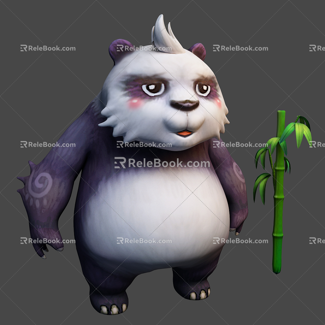 Modern game character panda 3d model