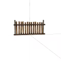 Rustic Wooden Fence With Vertical Slats And Decorative Top For Outdoor Garden