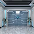 Modern Public Office Space For Police With Workstations Computer Monitors Large Screens And Black Chairs