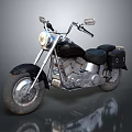 Classic Vintage Motorcycle Featuring Black Dual Seat Chrome Engine Parts And Round Headlight