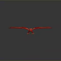 Mythical Red Dragon Game Movie Character With Wings And Golden Details