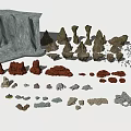 Rock And Mountain Terrain 3D Models With Various Shapes And Textures 3d model