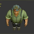Worker European worker mechanic builder repairman miner digger figure 3d model