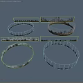 Detailed Panoramic Circular Urban Landscape With City Skyline And Greenery