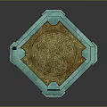 Turquoise Hourglass With Golden Accents Carved Details Ornate Structure And Decorative Base