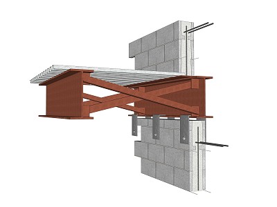 Building Process Chart Steel Structure Reinforced Floor Slab Process Chart 3d model