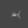 Gray Shark With Open Mouth And Sharp Teeth In Blue Background 3d model