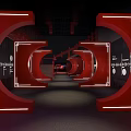 Ancient Chinese Architecture With Traditional Curved Roof Red Pillars Red Doors And Red Carpet