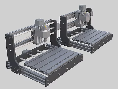 Industrial CNC Machines Dual Units With Metal Frames Worktables And Precision Motors 3d model