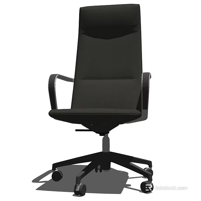 Modern Ergonomic Black Office Chair With Adjustable Height Padded Armrests And Swivel Base 3d model 