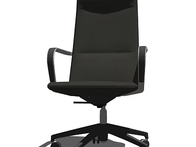 Modern Ergonomic Black Office Chair With Adjustable Height Padded Armrests And Swivel Base 3d model