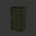 Green Rusted Metal Storage Cabinet With Industrial Metal Door And Hinges For Equipment