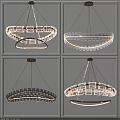 Modern Circular Chandeliers With Transparent Crystal Elements And LED Lighting Design