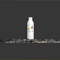 Sculpture Carving Of Silver Bottle On Circular Marble Texture Platform With Colorful Logo
