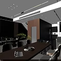 Modern Elegant Open Plan Living And Dining Room With Wooden Accent Walls And Panoramic View