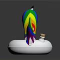 Unicorn Shaped Inflatable Swimming Ring With Rainbow Mane Tail And White Body For Water Sports