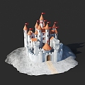 European-style cartoon building castle 3d model