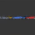 Various Colored Toy Cars Displayed Together In Group With Different Shades