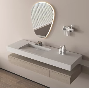 Modern sink basin bathroom cabinet suspended 3d model