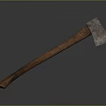 Vintage Axe with Wooden Handle and Rustic Metal Head as Classic Tool