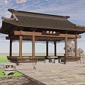 Chinese-style pavilion waterside pavilion ancient built pavilion landscape pavilion garden pavilion four-corner pavilion verandah pavilion 3d model