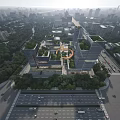 Comprehensive Urban Planning Aerial View With Modern Buildings Green Spaces And Roads