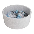Gray Fabric Ball Pit Play Equipment With Colorful Blue White Black Balls For Kids