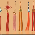 Various Colored Decorative Ornament Set With Tassels Knots Beads And Pendants For Home