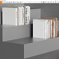 White And Brown Books Magazines Neatly Arranged On Gray Stepped Shelves