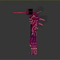 Pink Character And Creature 3D Model With Mechanical Body And Detailed Design Features