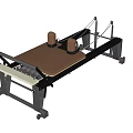 Professional Pilates Reformer Fitness Equipment with Wooden Platform Black Frame Springs and Footbar