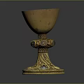 Golden Decorative Household Cup With Ornate Base And Intricate Gemstone Design