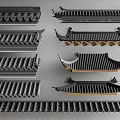 Traditional Chinese Roof Tile Designs With Curved Eaves And Decorative Elements
