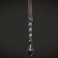 Retro halberd lance cold weapon 3d model