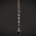 Retro halberd lance cold weapon 3d model