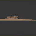 Detailed Architectural Model of House with Wooden Frame Structure on Base