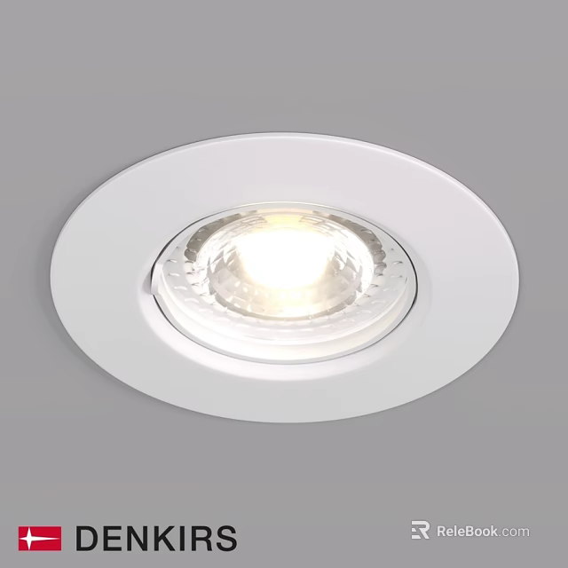Modern White Recessed Downlight With Sleek Design And Bright LED Lighting 3d model 