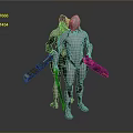 Futuristic Robots Design With Black And White Bodies And Long Weapons