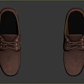 Burgundy Casual Lace Up Leather Shoes With Black Sole And Eyelet Design