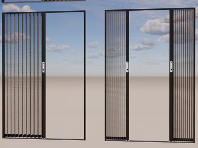 Modern Metal Switch Panel With Vertical Striped Design For Outdoor Door Applications 3d model