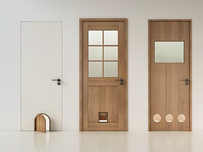 Cat Cave Door Single Door Invisible Door Wooden Door 3d model
