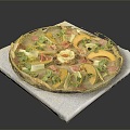 Modern Pizza Durian Pizza Strawberry Sauce Pizza Fruit Pizza 3d model