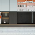 Modern TV Stand Design With Storage Shelves Decor Items And Ambient Lighting